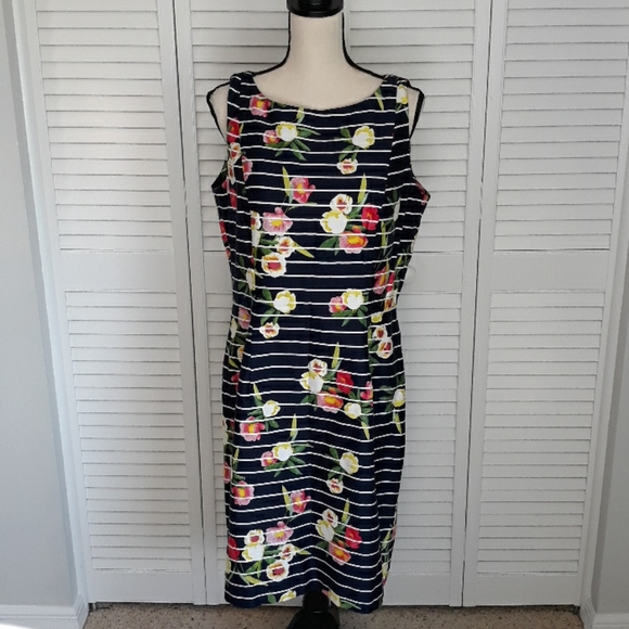 Chaps Dresses & Skirts - Chaps Navy  Floral Dress Sz 14